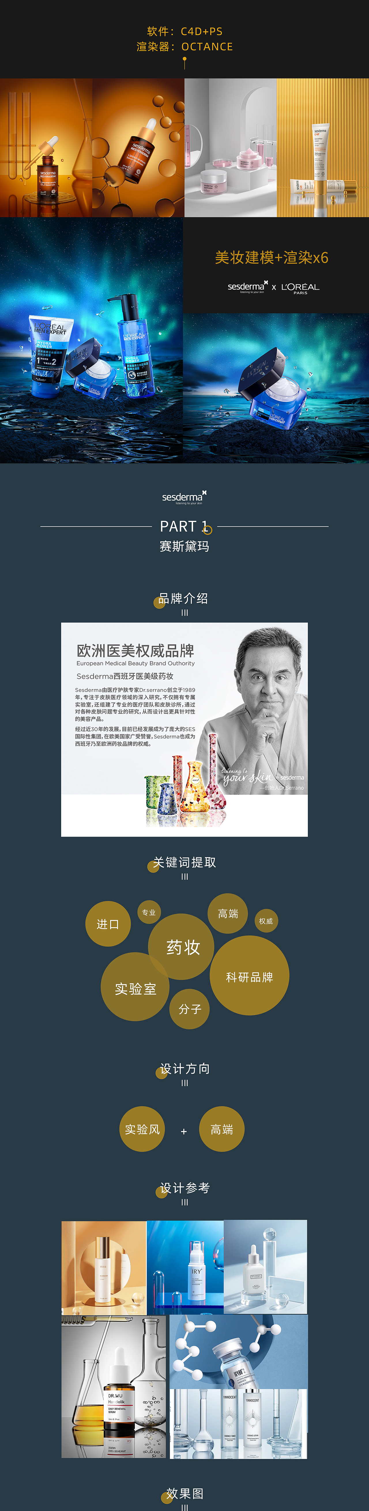 电商化妆品(sesdema+欧莱雅)建模+渲染