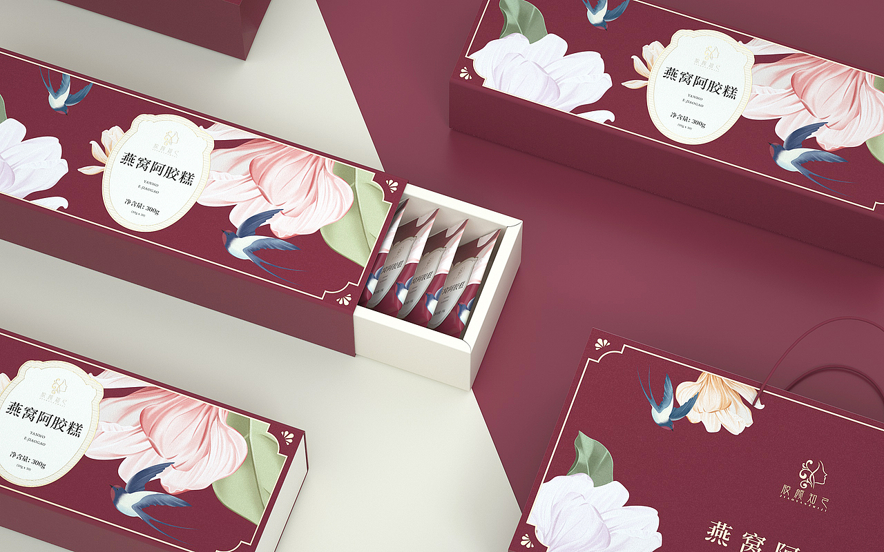 《燕窝阿胶糕》品牌包装设计 阿胶燕窝包装 食品包装（图ZMjAxNTA4MjYw） - 包装 - 站酷设计师我叫小吉他原创素材 - 站酷ZCOOL