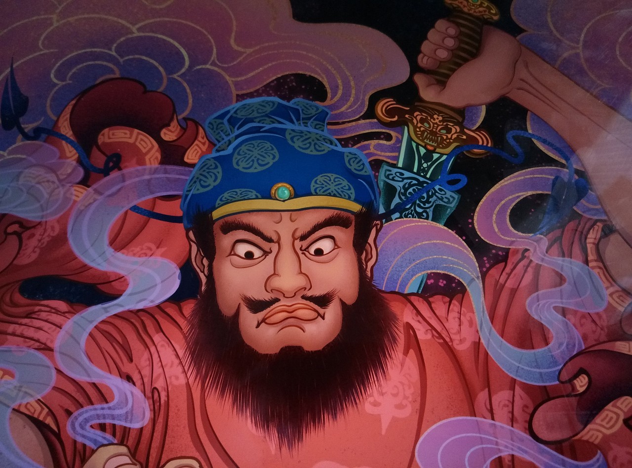 原创古风插画《钟馗捉鬼》