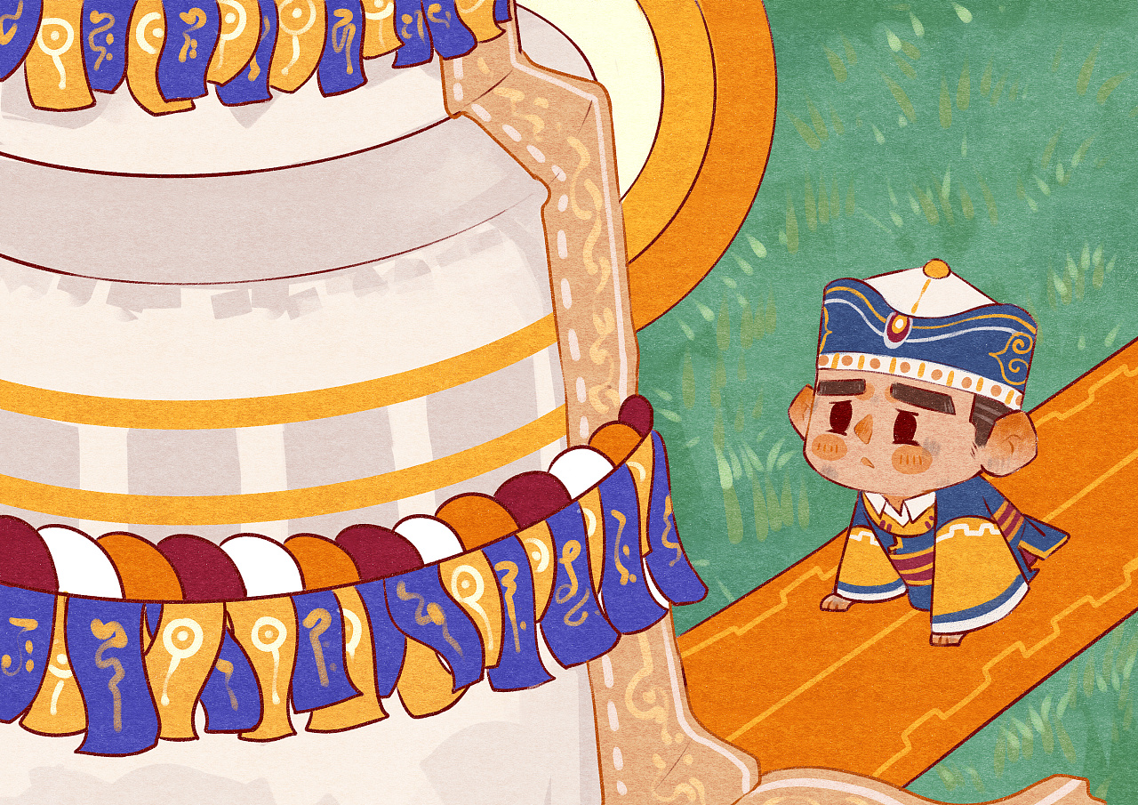 阿拉塔祭敖包-插画系列