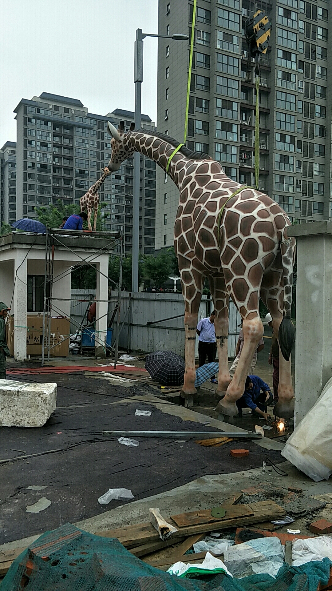 ★-信阳-幼儿园【不锈钢雕塑】长颈鹿门头🦒