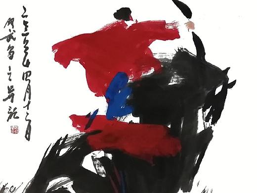 大写意画家贾双武水墨作品《马》