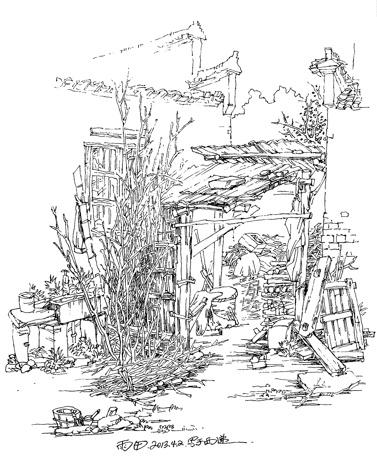 皖南印象之二西递写生作品集这是我近几年在黟县西递的钢笔速写写生