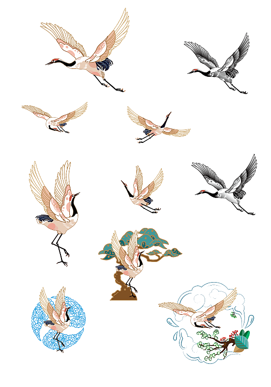 矢量 鹤|插画|艺术插画|白的不明显 - 原创作品 - 站酷 (zcool)