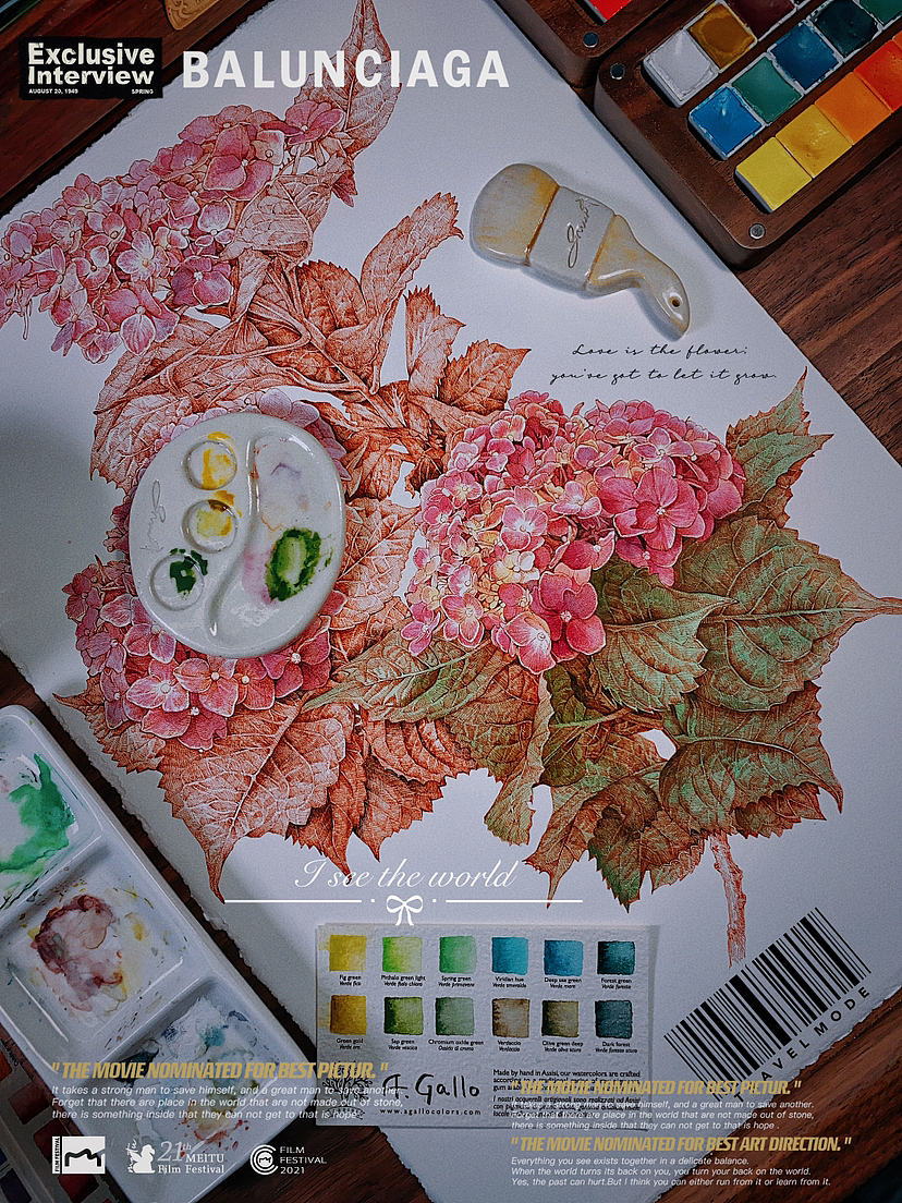 蘸水笔针管笔｜绣球花开（图ZMzUxNjI1OTMy） - 艺术插画 - 站酷设计师CatCastleDZ原创素材 - 站酷ZCOOL
