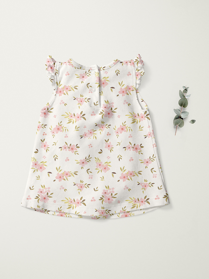 水彩小碎花四方连续印花设计