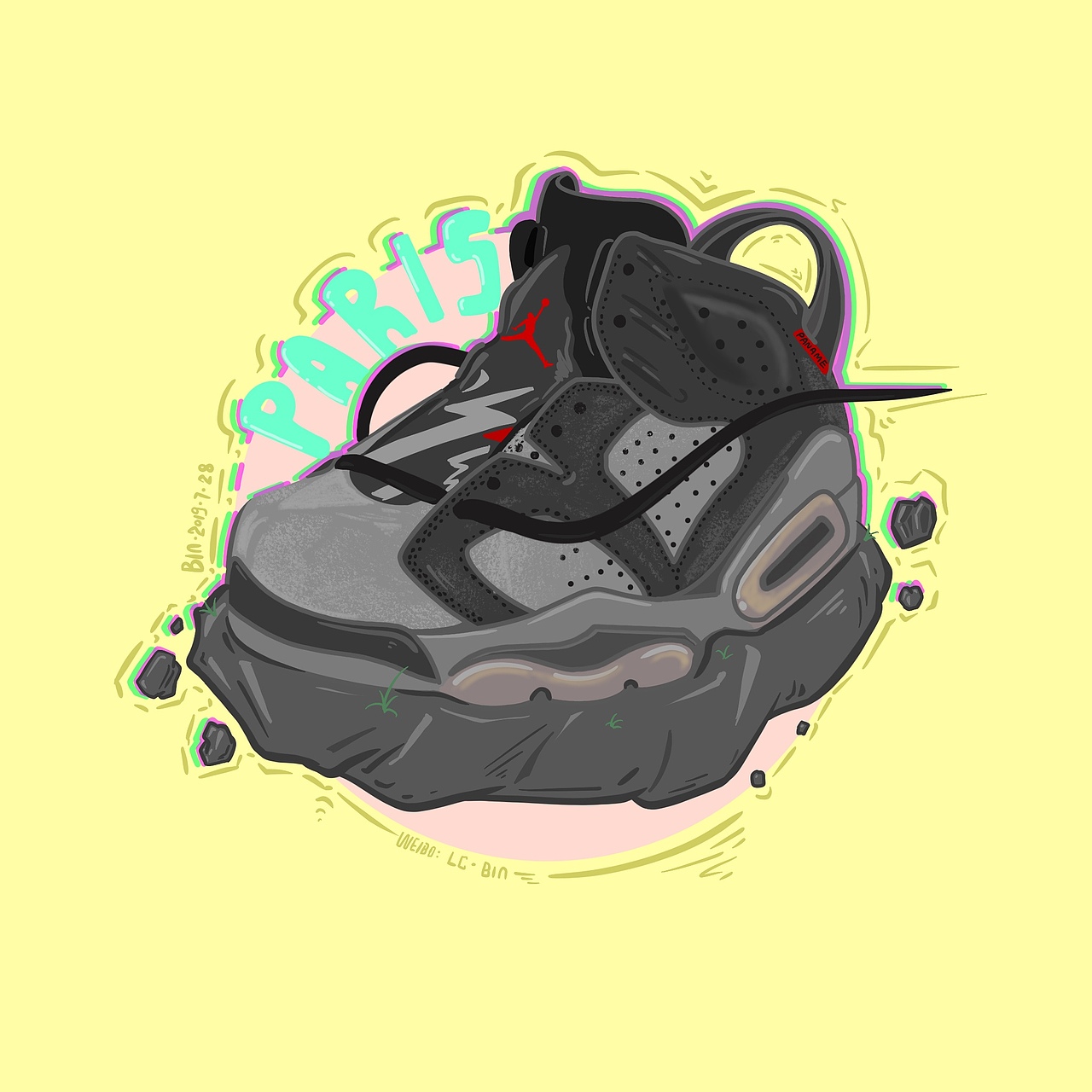 Nike球鞋插画（图ZMTY5NTkzOTQw） - 新锐潮流插画 - 站酷设计师Bin仔啦原创素材 - 站酷ZCOOL