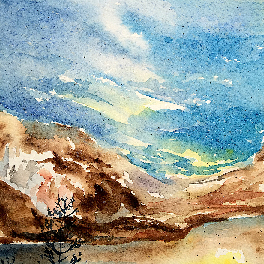 《晨露》原创水彩画