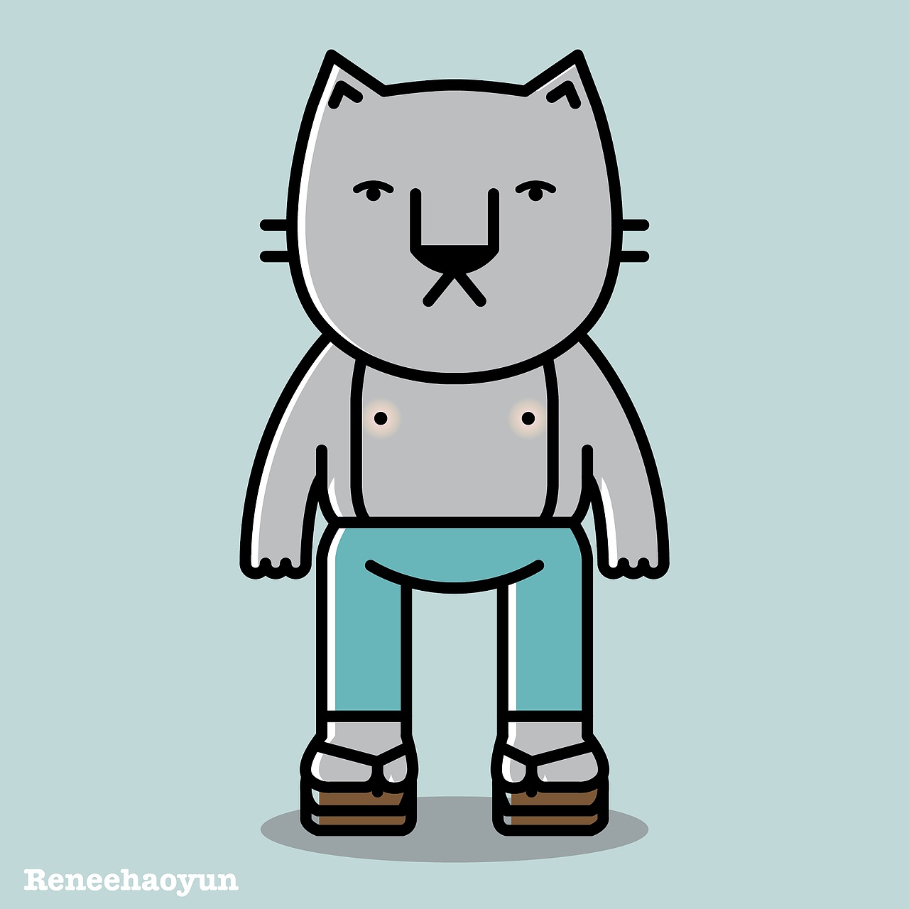 背带裤性感猫与背带裤腿毛男bibpantscouple