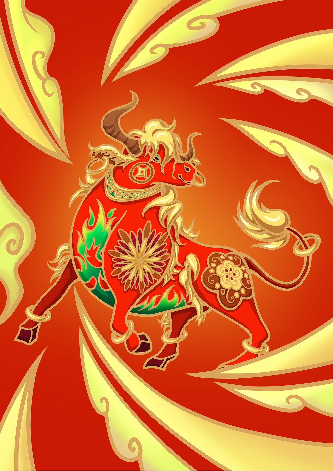 金牛贺岁|插画|商业插画|唐璇藏_原创作品-站酷zcool