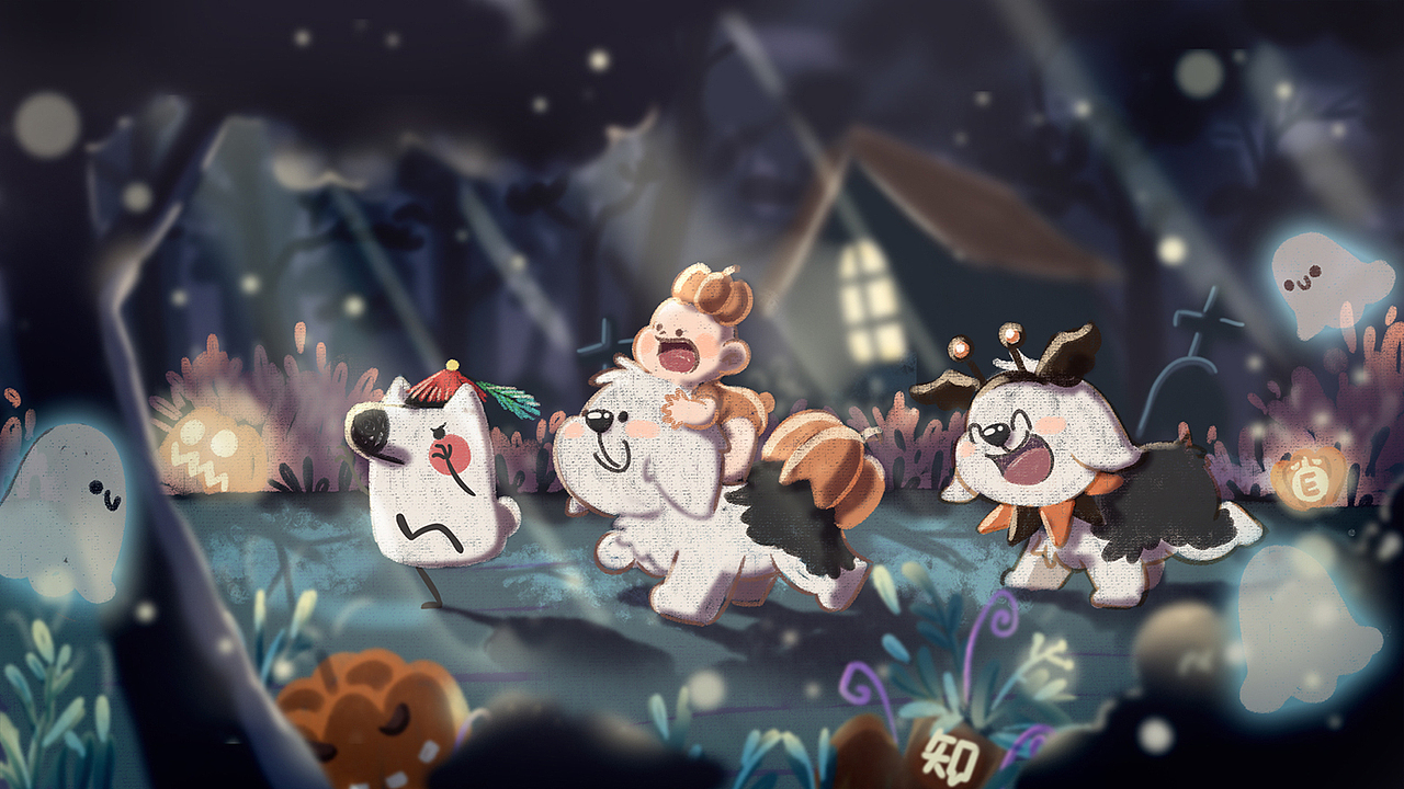 [商稿］万圣节壁纸（图ZMTMyMjE1MzUy） - 商业插画 - 站酷设计师芥末小E原创素材 - 站酷ZCOOL