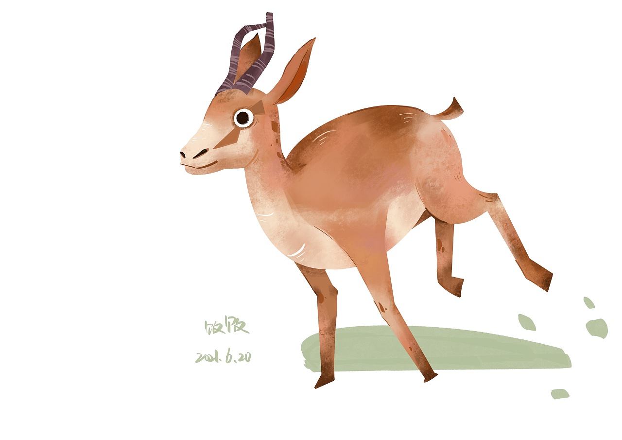 羚羊|插画|创作习作|饭饭茄子 - 临摹作品 - 站酷 (zcool)