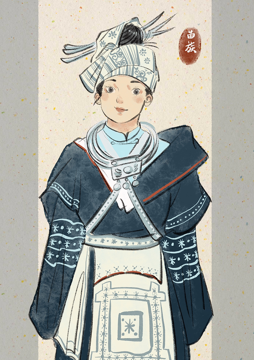 五十六民族系列-3（完结）（图ZMzU3ODQyMjQ4） - 艺术插画 - 站酷设计师兔道格斯原创素材 - 站酷ZCOOL