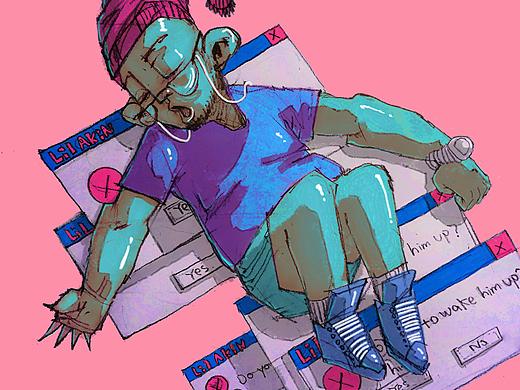 为音乐人阿克江以他为原型设计的各种图像