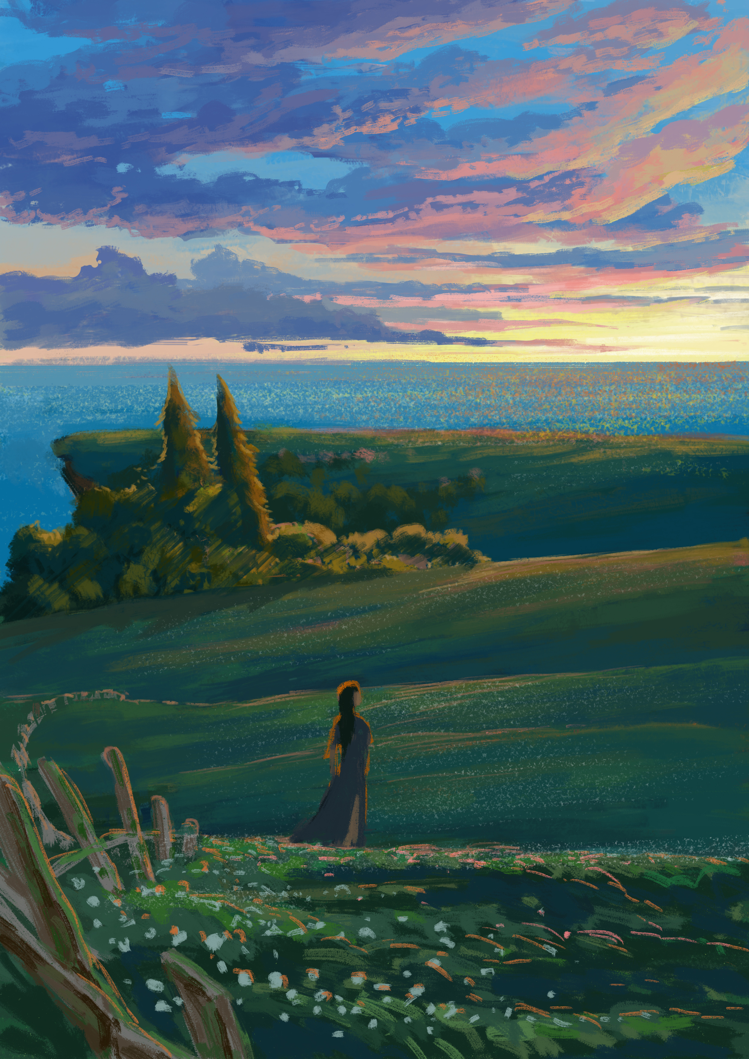 半晚的海岸|插画|插画习作|榛苓 - 原创作品 - 站酷 (zcool)