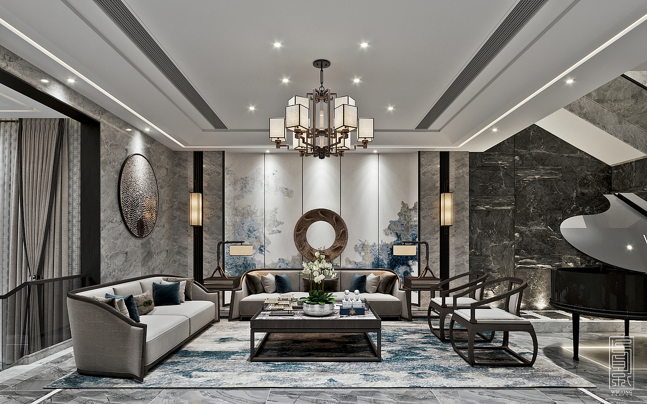 新中式-东莞松山湖（图ZMTQ0NDc3NTI4） - 家装设计 - 站酷设计师乌影原创素材 - 站酷ZCOOL