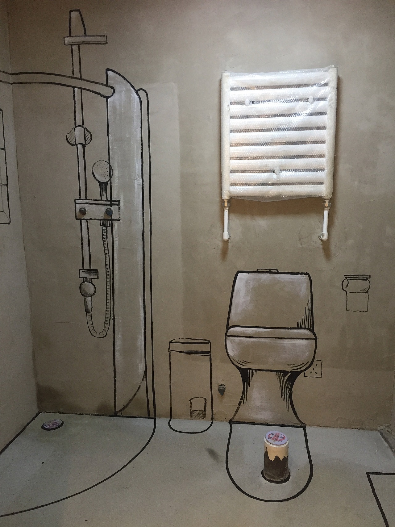 卫生间墙绘示意