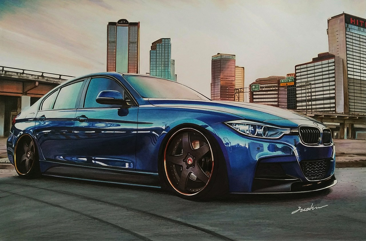 【马克笔】画一辆改装bmw