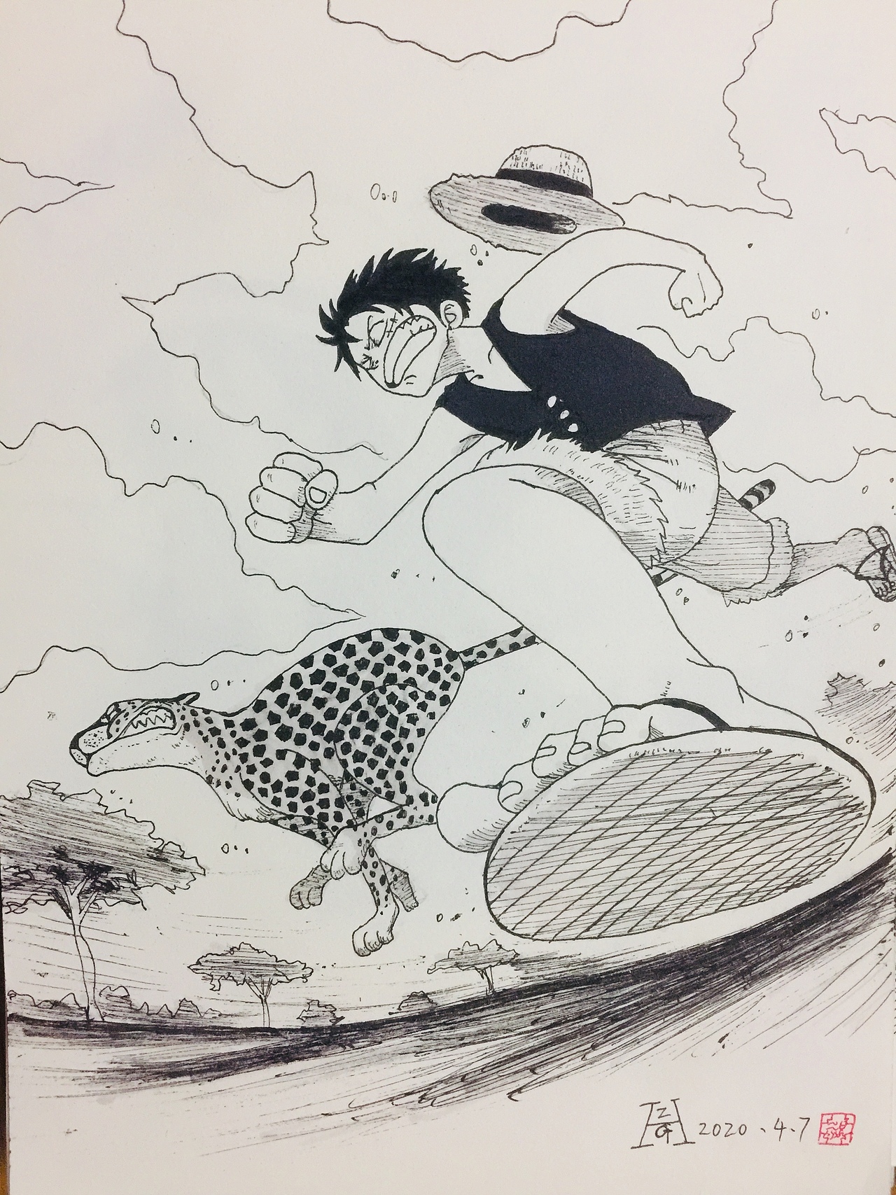 《海賊王四月份手繪臨摹》（图ZMjI0MDI2Nzky） - 单幅漫画 - 站酷设计师Jackie祝少原创素材 - 站酷ZCOOL