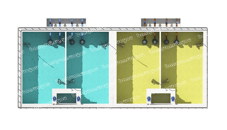 污水厂三维效果图
