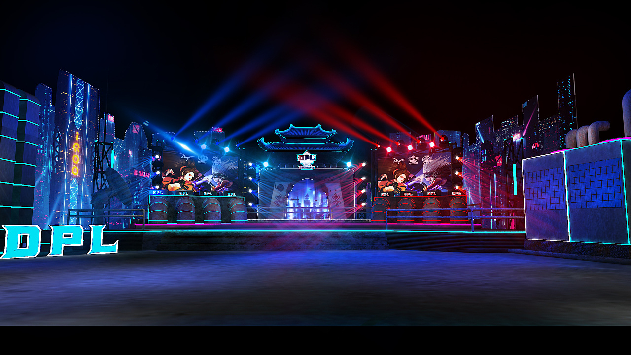 舞美设计-游戏对战,赛博朋克风格_岭南的水-站酷zcool