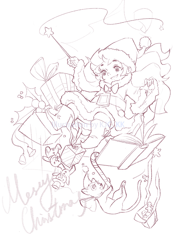 小魔女系列之新年快乐！（图ZMTQwODU0NDI0） - 儿童插画 - 站酷设计师KJC_KK原创素材 - 站酷ZCOOL