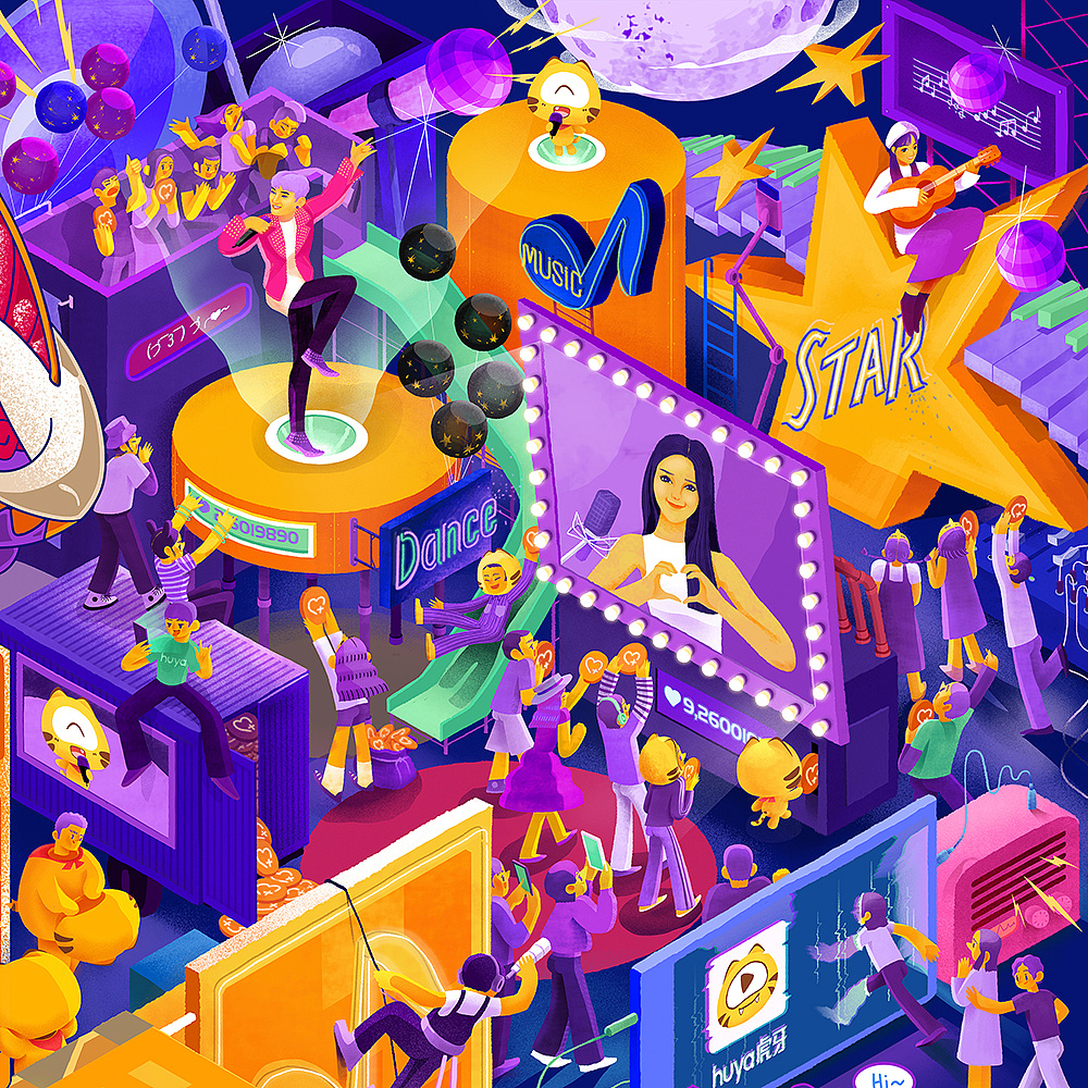 9宫格解构虎牙新Logo | 集体创意（图ZMTYyMTU4ODE2） - 商业插画 - 站酷设计师ROOM114原创素材 - 站酷ZCOOL