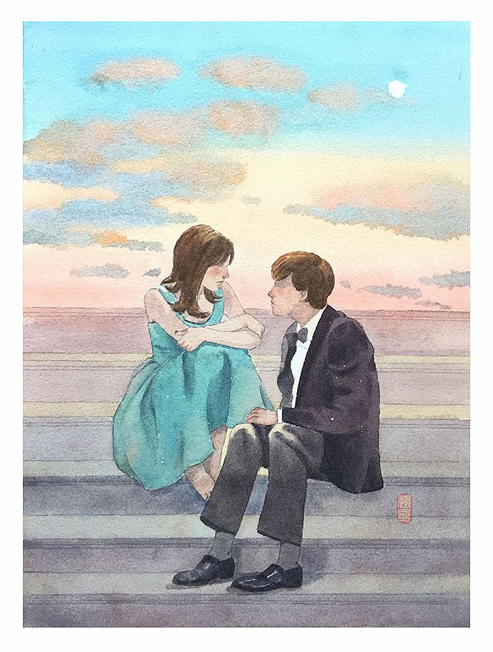 水彩练习—七夕 算是黑历史,刺激下明天的自己