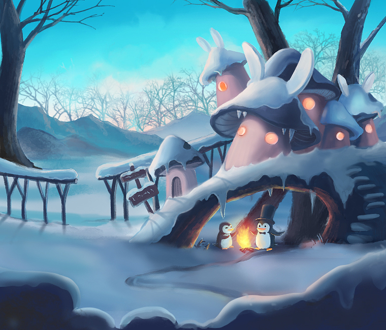 梦游仙境休闲游戏场景原画