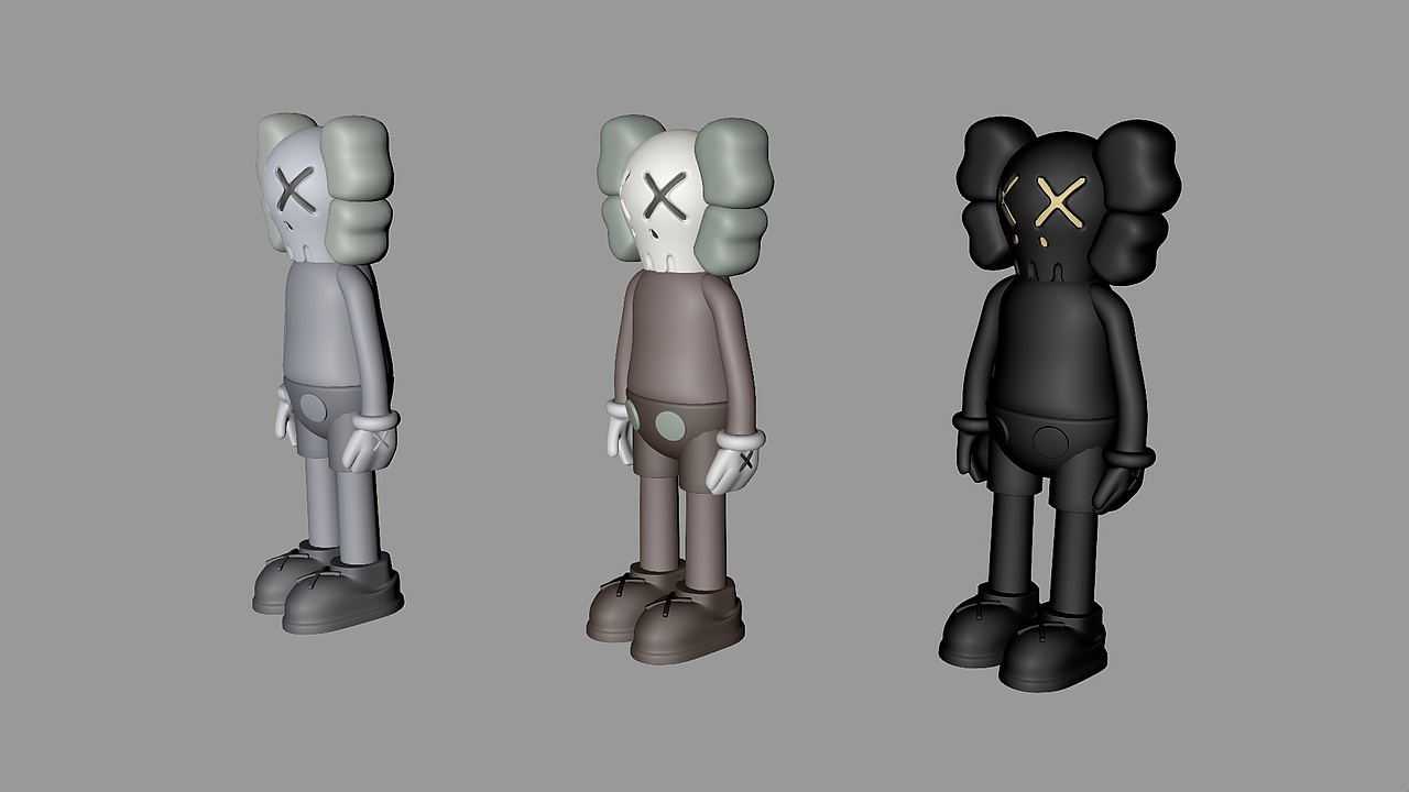 c4d建模 kaws芝麻街