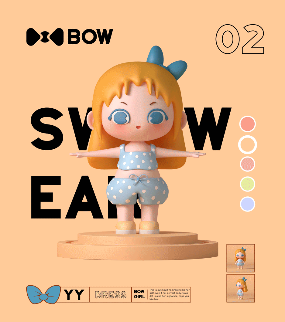 蝴蝶结女孩 | BOW GIRL |原创IP设计（图ZMjc0NjA0NTE2） - IP形象 - 站酷设计师兔小颖原创素材 - 站酷ZCOOL