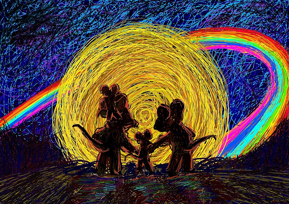 团圆鼠线圈画（图ZMTg3ODQ4MDQw） - 创作习作 - 站酷设计师猿啼重山原创素材 - 站酷ZCOOL