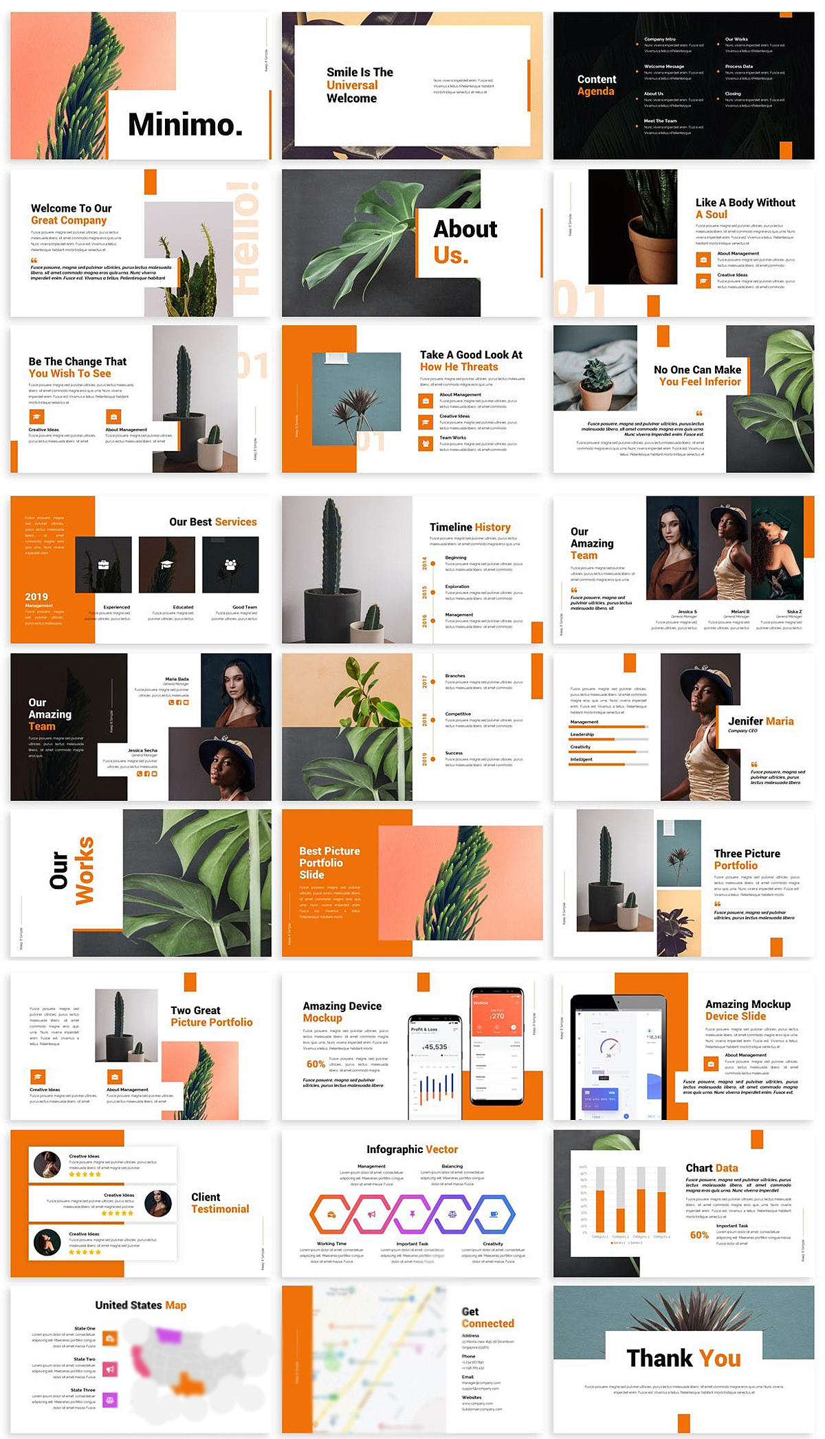 国外小清新文艺风工作总结通用PPT模板