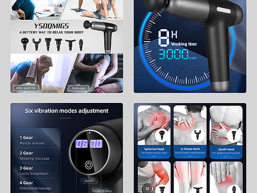 鹿平面 | 麦多多 | 亚马逊设计案例-筋膜枪按摩仪