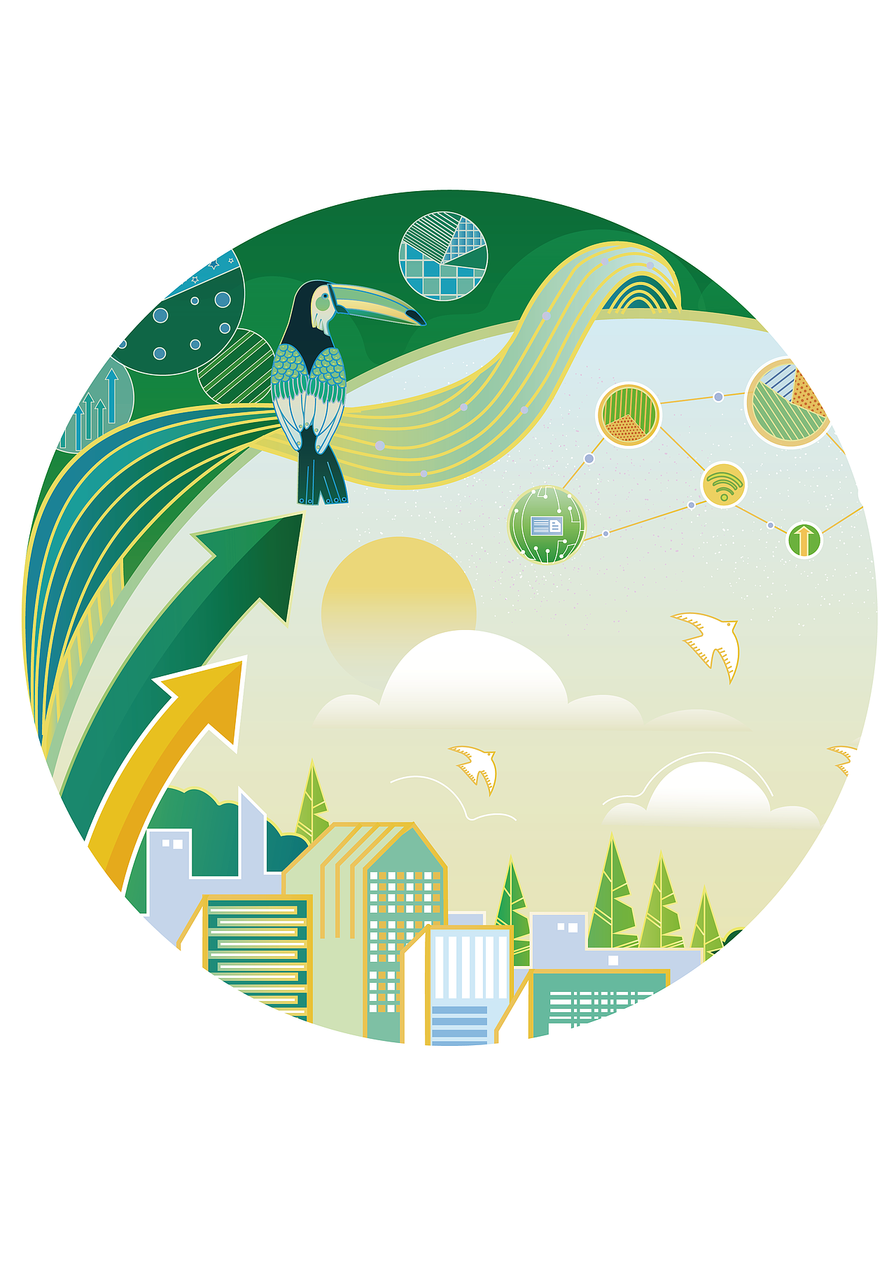 绿色调插画作品分享🔥