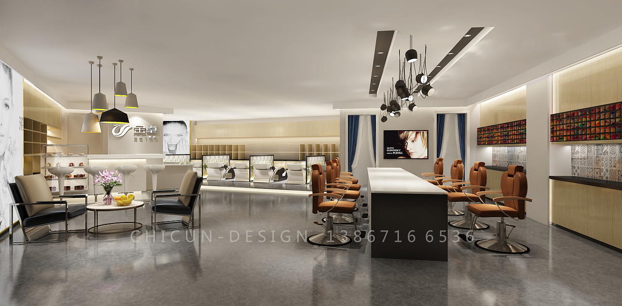 尺寸设计|金卓美容美发医疗整形会所现代新中式科技风