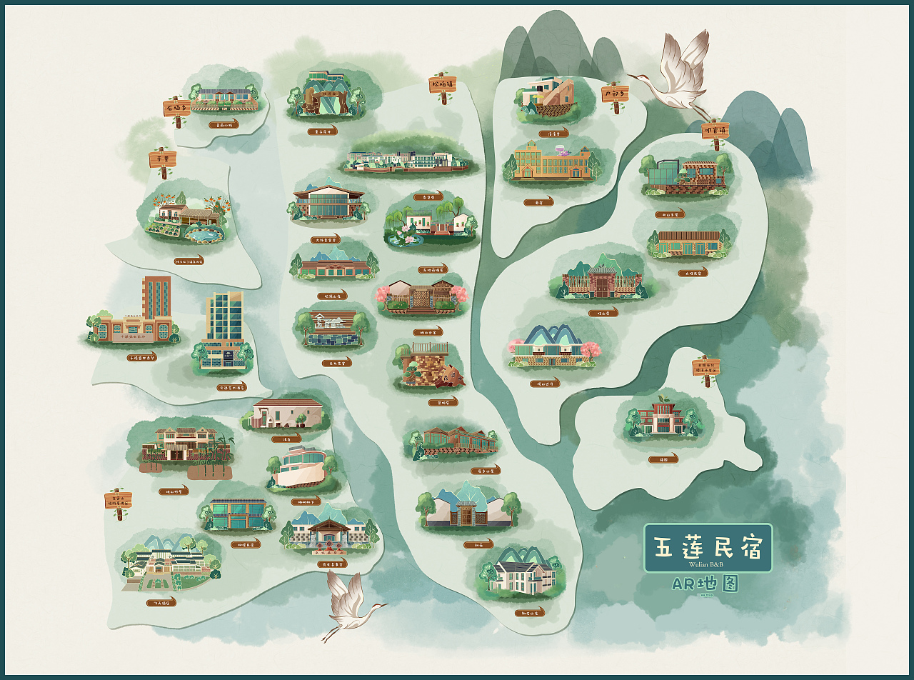 五莲IP形象设计 · 手绘地图（图ZMzUwNzU4OTE2） - 商业插画 - 站酷设计师小卷子喵原创素材 - 站酷ZCOOL