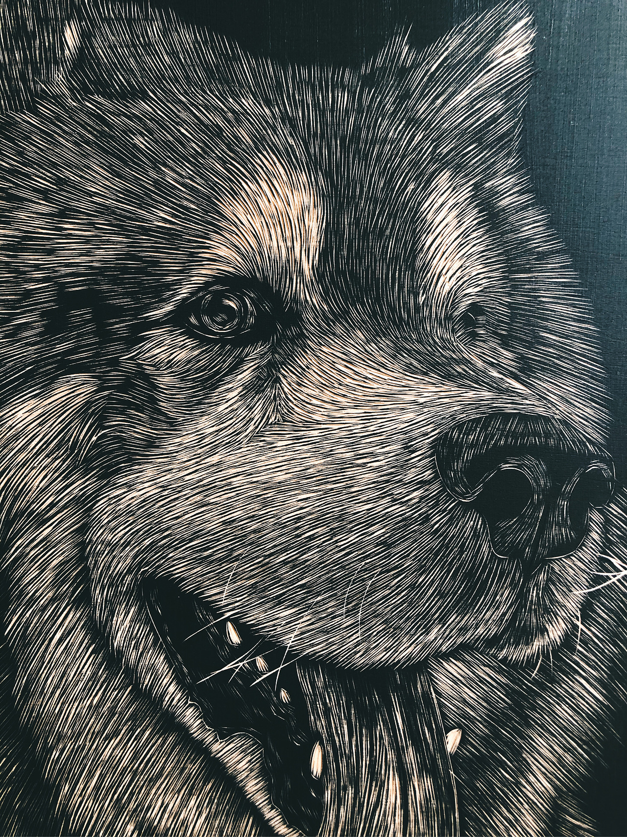 手工雕刻制作宠物木版画装饰艺术