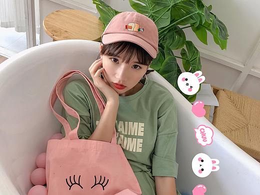 可爱少女风帽子拍摄！