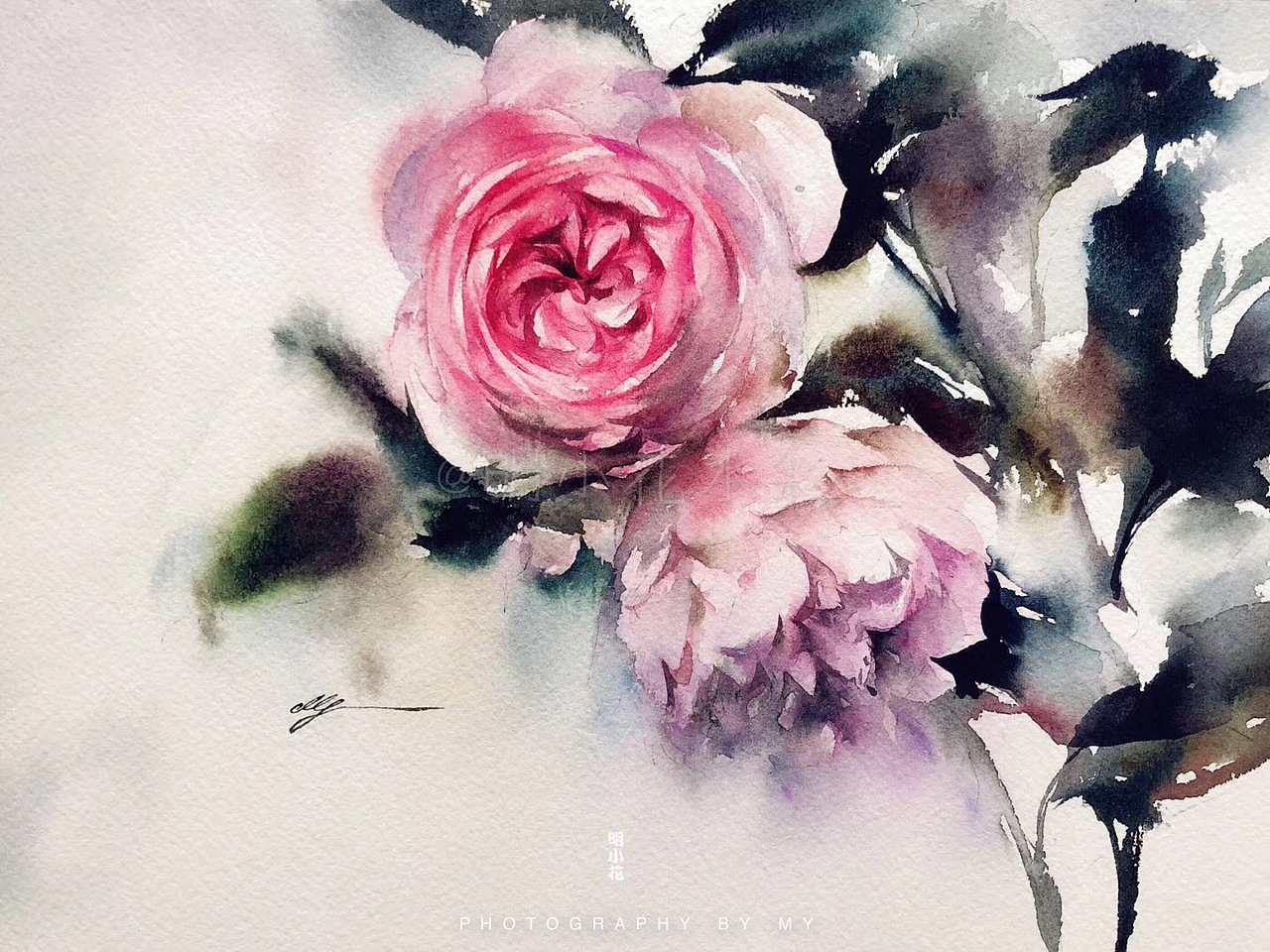 小花的水彩～遇见花开～（图ZMTI4NDQxMTc2） - 绘画 - 站酷设计师明小花原创素材 - 站酷ZCOOL
