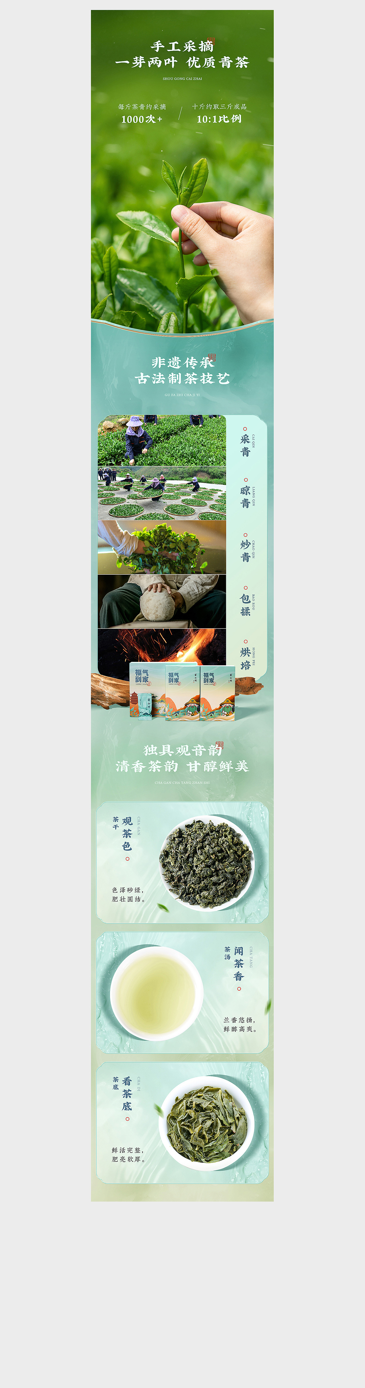 国潮包装茶叶详情页X1