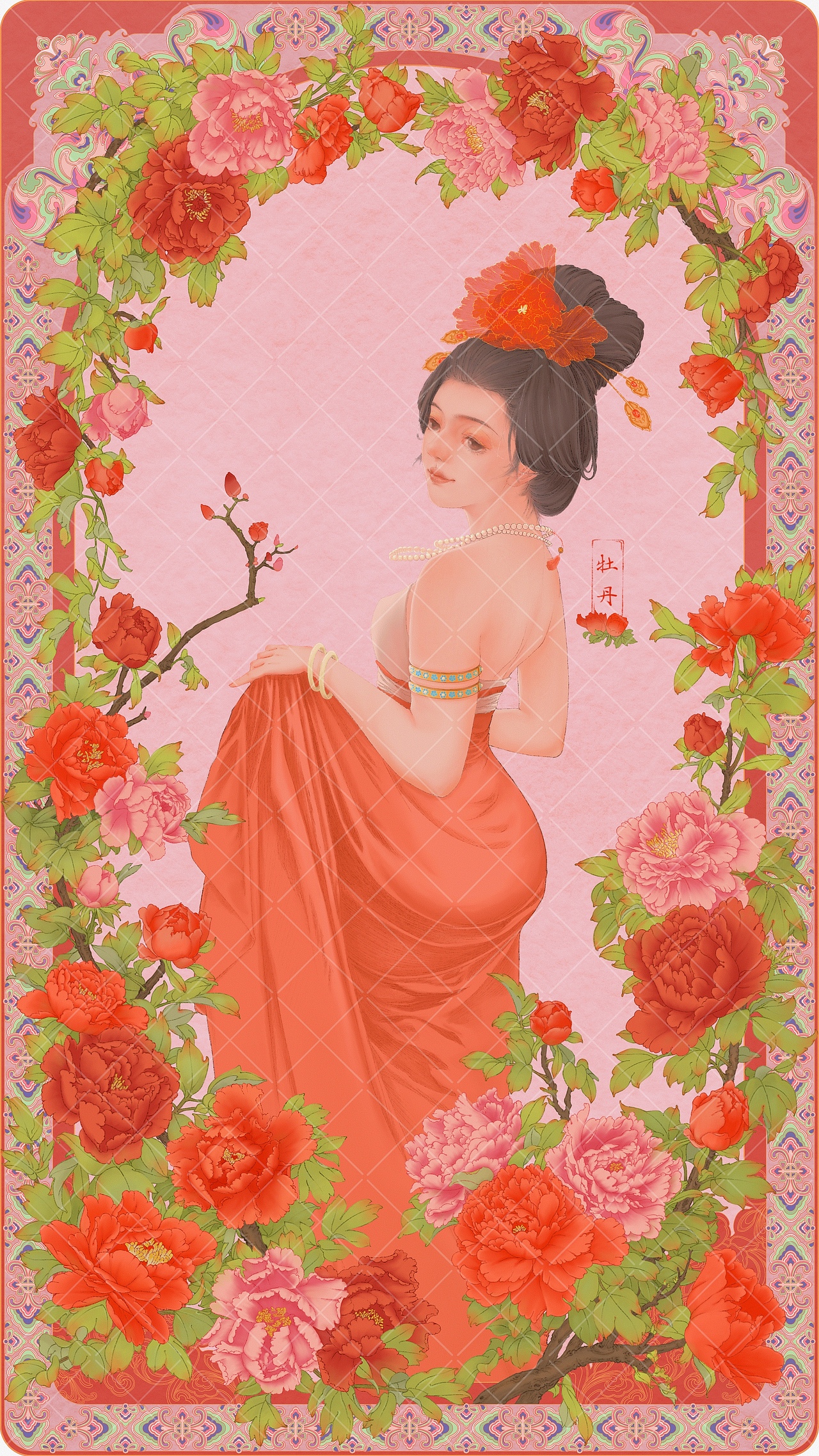 卡牌 牡丹（图ZMzM5MDQ2OTAw） - 艺术插画 - 站酷设计师宋九堂原创素材 - 站酷ZCOOL