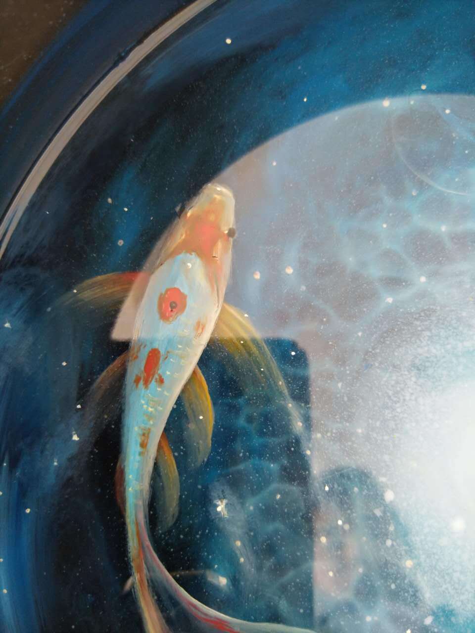 3d立体树脂画星空鱼系列纳海听风