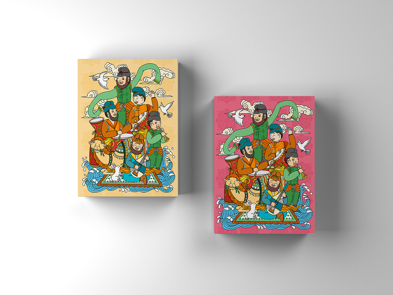 《唐代陶骆驼载乐舞三彩俑》