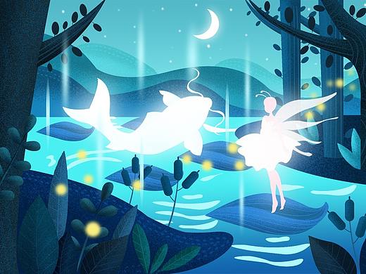 扁平渐变肌理插画绘制