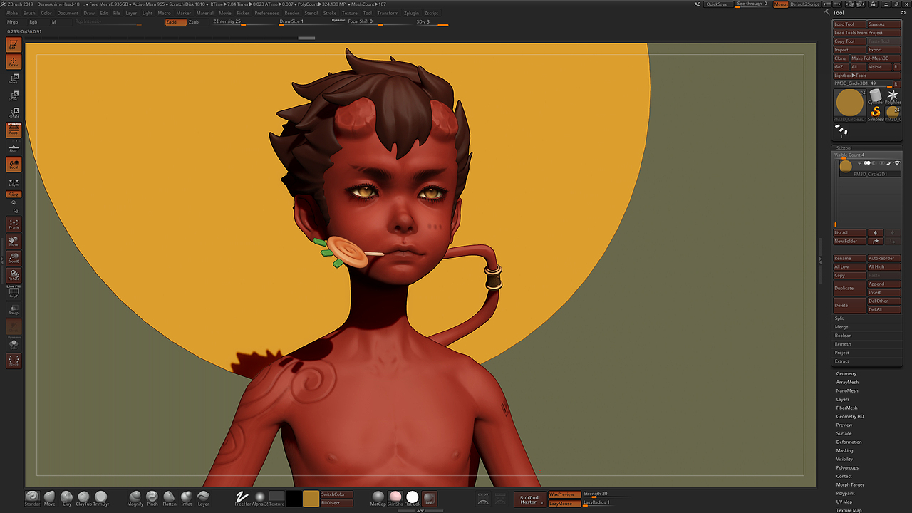 zbrush练习（图ZMTU1MTA2NDU2） - 人物/生物 - 站酷设计师吉呈吉佑原创素材 - 站酷ZCOOL