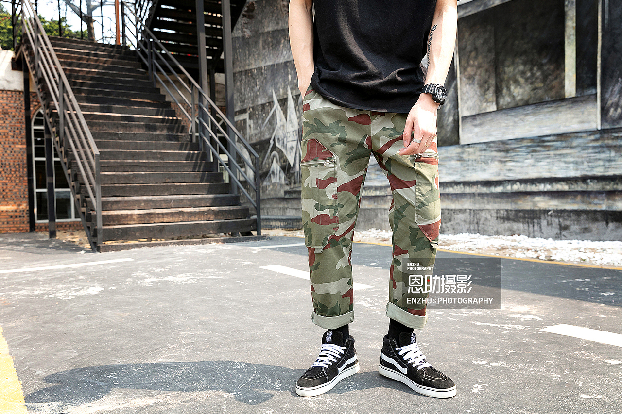 男裤 工装裤 模特摄影