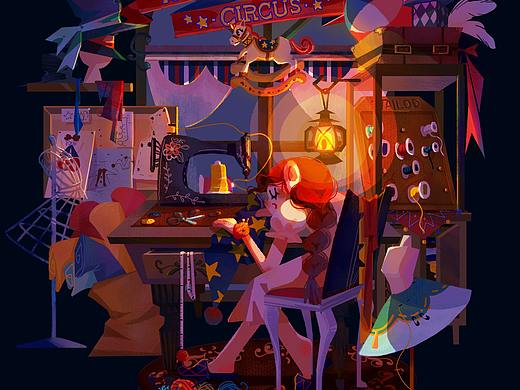 【绘本风练习】马戏团少女的副业
