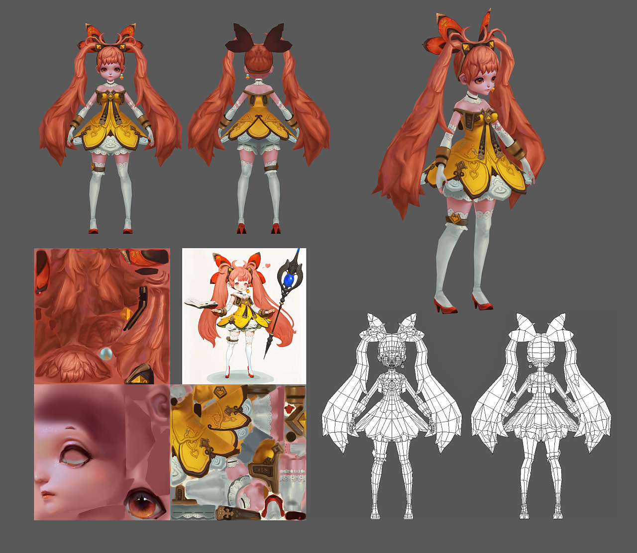 cg数字绘画 传统手绘游戏模型 男女角色