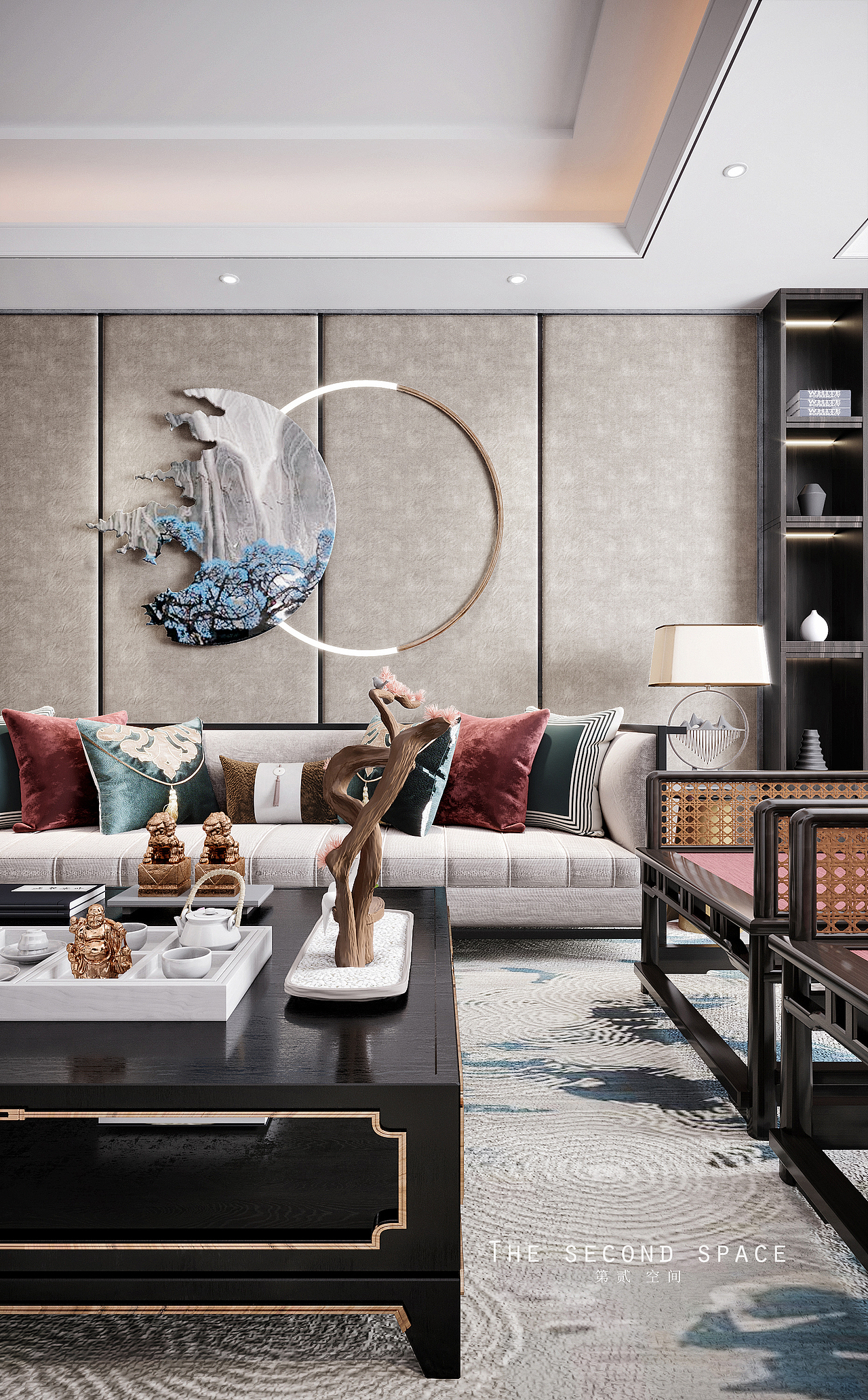 雅韵-新中式客厅（图ZMjA4MjQ2Mzgw） - 家装设计 - 站酷设计师JM_vision匠模原创素材 - 站酷ZCOOL